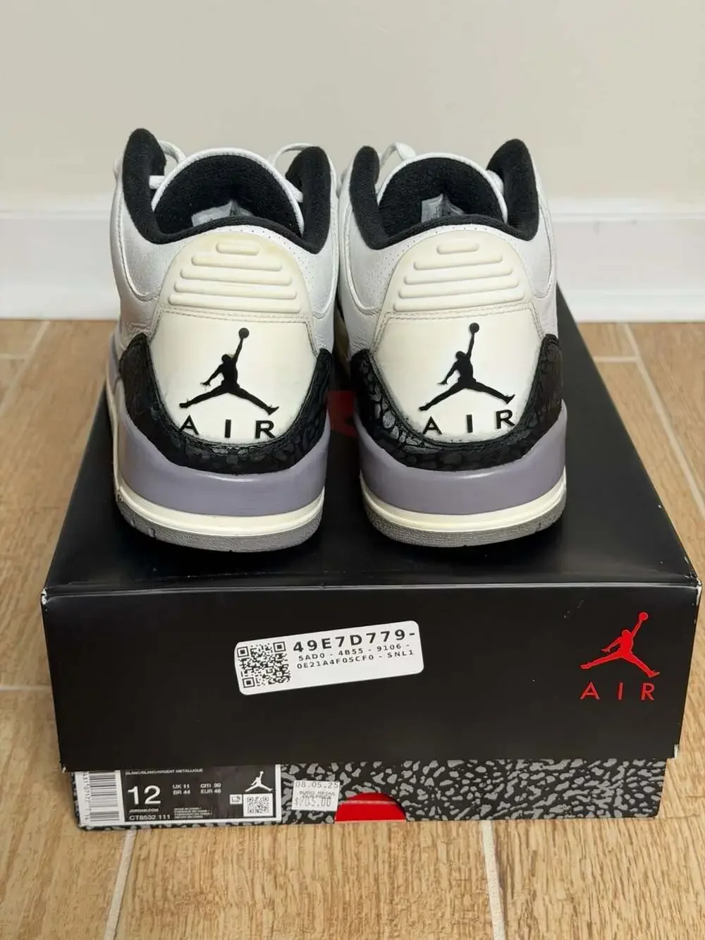 Air Jordan 3 Retro Cement Grey Size 12 with Box (CT8532 111)